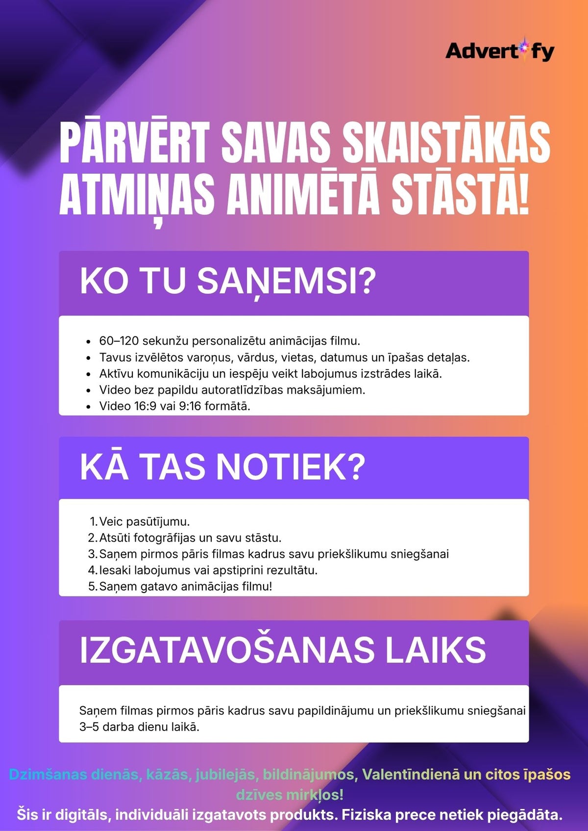 Personalizēta video stāsta izveidošana